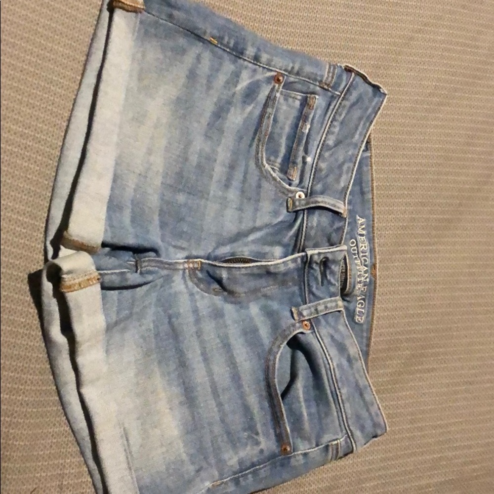 Light blue jean shorts